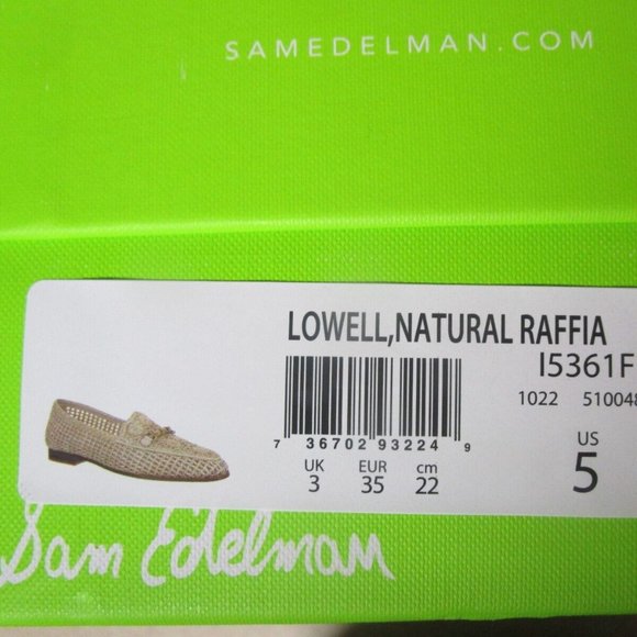 Sam Edelman Women's Lowell Loafer size 5 natural Raffia tan woven flowers NIB - Picture 3 of 8
